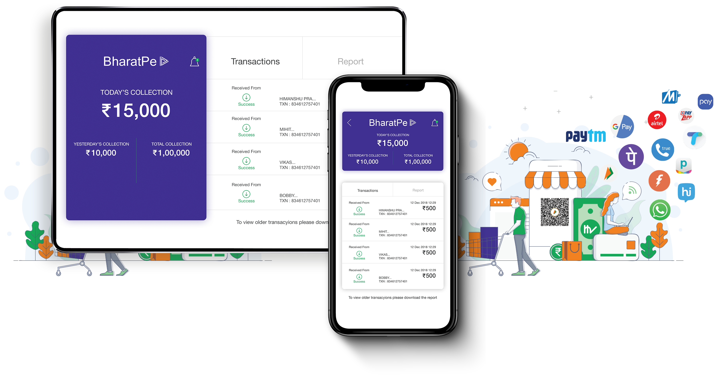 Dashboard for Transaction History